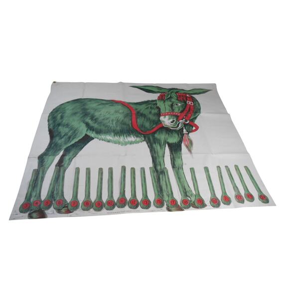 Antique Ay-won (A1) Pin the Tail on the Donkey Game Color Muslin Cloth 20 Tails - Picture 1 of 8